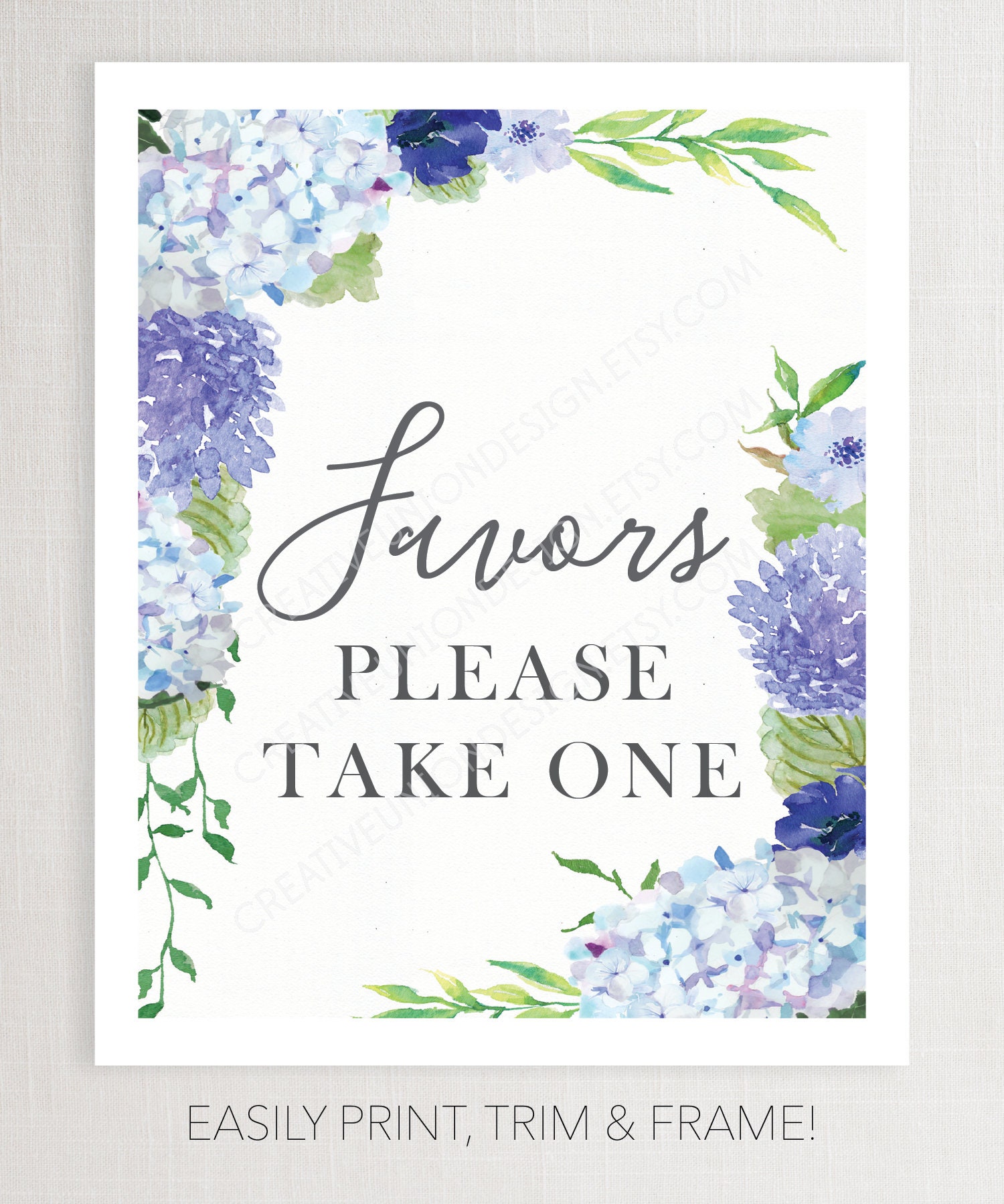 Favors Sign Please Take One 8x10 Printable Favors Sign - Etsy