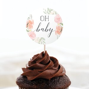 Cupcake Toppers Printable, It's A Girl, Baby Shower Cupcake Toppers ...