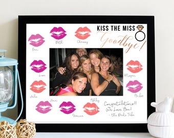 Kiss the Miss Goodbye Photo Mat - Bachelorette Party Keepsake 8x10 - Print and Frame - Bachelorette Game - 4x6 DIY Photo - Instant Download