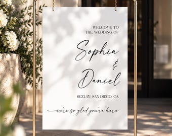 PRINTED & FREE SHIPPING Personalized Wedding Welcome Sign Arch Welcome Sign Decorations Minimalist Wedding Modern Whimsy Elegant