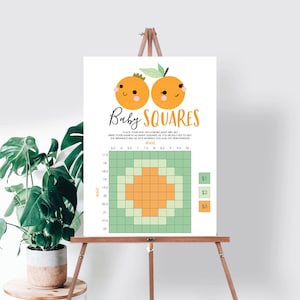 Baby Shower Betting Squares Sign, Gioco Baby Shower, Piscina per bambini, Indovina il peso, Stampabile, Una piccola bellezza, Rivelazione del sesso, Arance, Agrumi