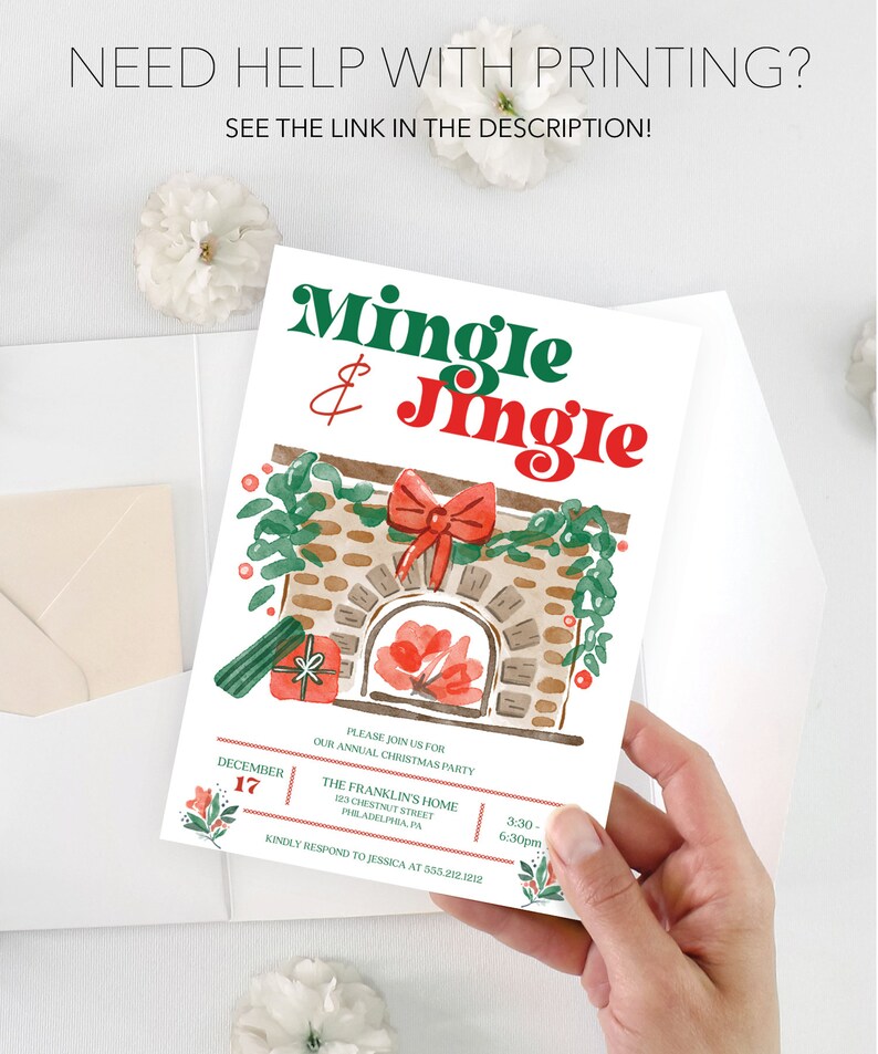 Jingle &amp; Mingle Holiday Party Invitation Template Christmas - Etsy