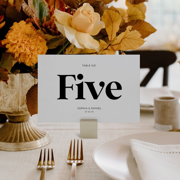 Horizontal Table Number Template Etsy Horizontal Table Number Template Etsy