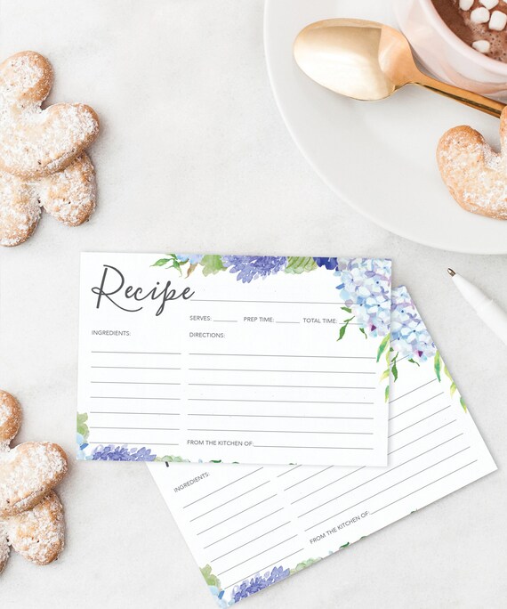 Recipe Card Printable Printable Recipe Card Bridal Shower Recipe