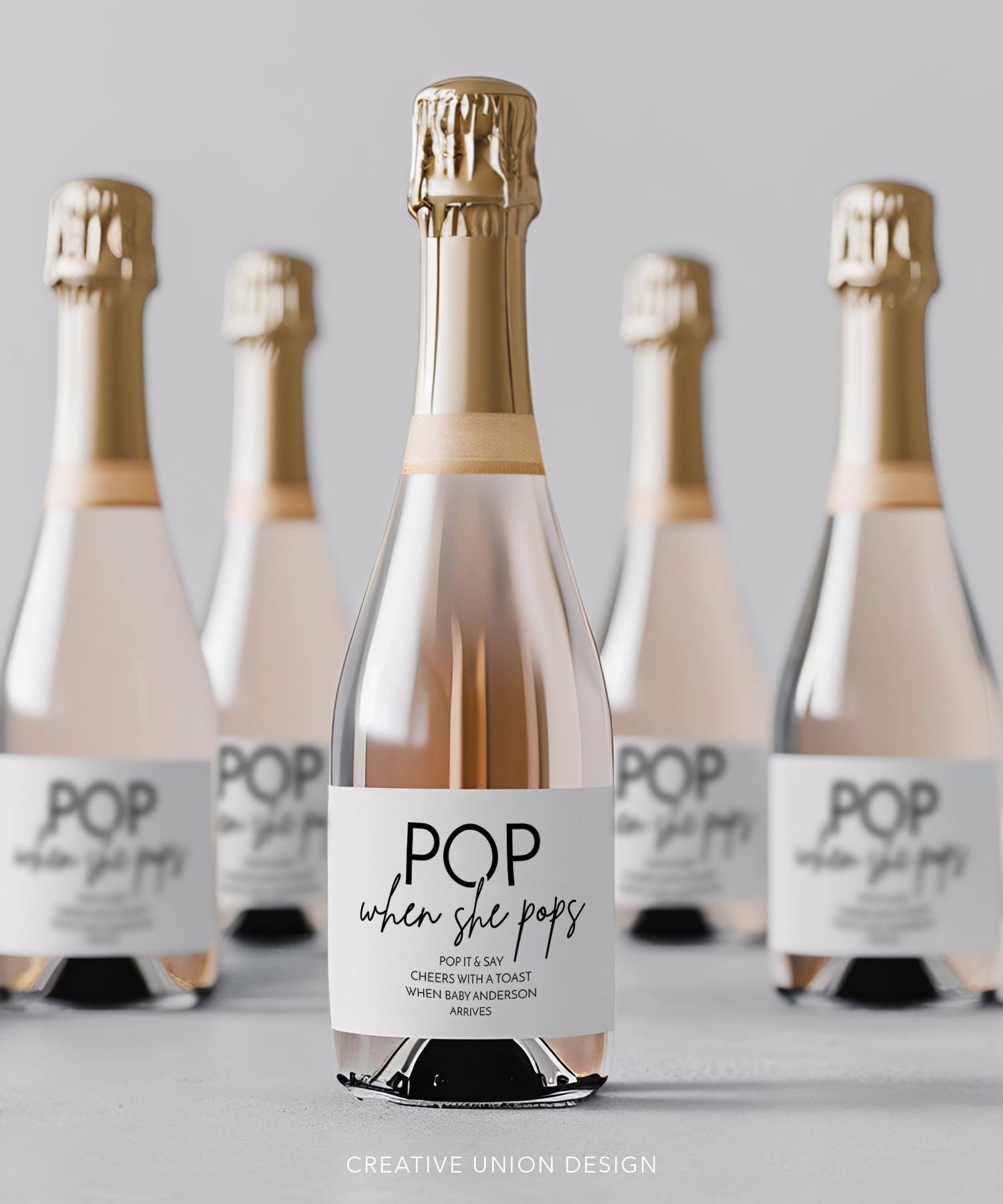 Pop It When She Pops Personalized Baby Shower Favor, Mini Champagne ...