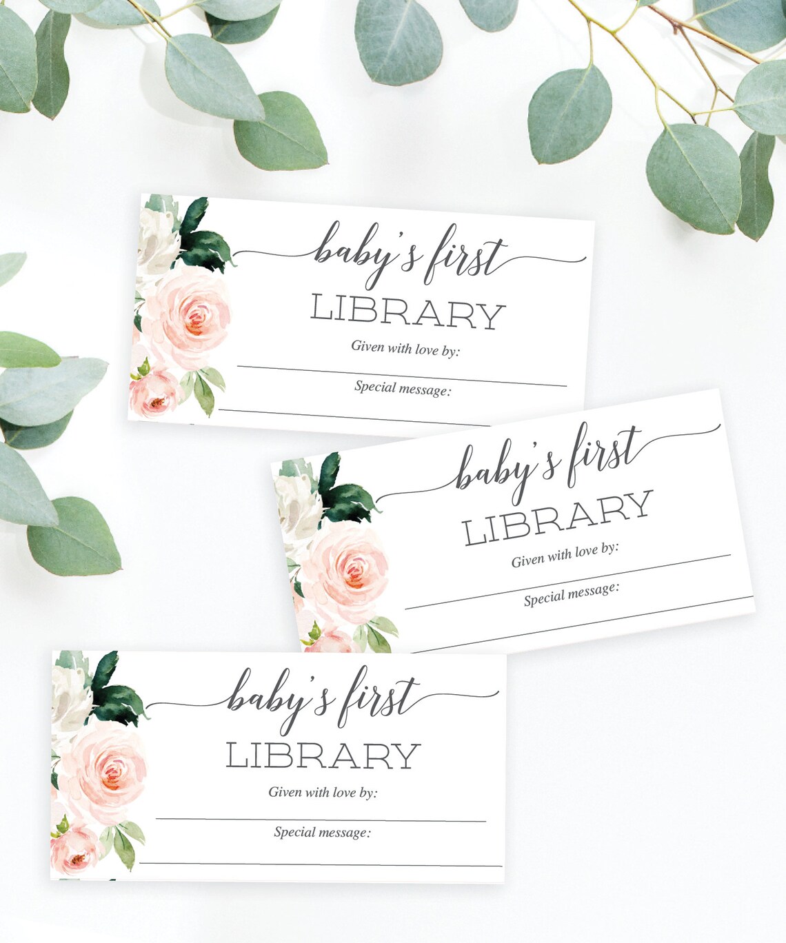 Baby Shower Book Plate Book Plates Printable Book Labels - Etsy