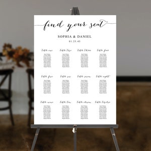 Wedding Seating Chart Template, Printable Table Arrangement Sign, DIY Wedding Seating Sign, Minimal Elegance, Wedding, Instant Download image 5