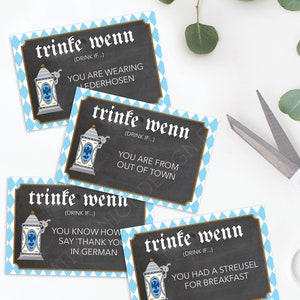 Oktoberfest Game - Drink If Game - Printable Oktoberfest Game - Oktoberfest Decorations - Oktoberfest Party Ideas - Drinking Game - German