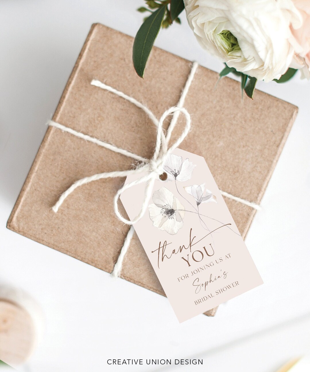 Printable Bridal Shower Favor Tag, Editable Thank You Tag Template ...
