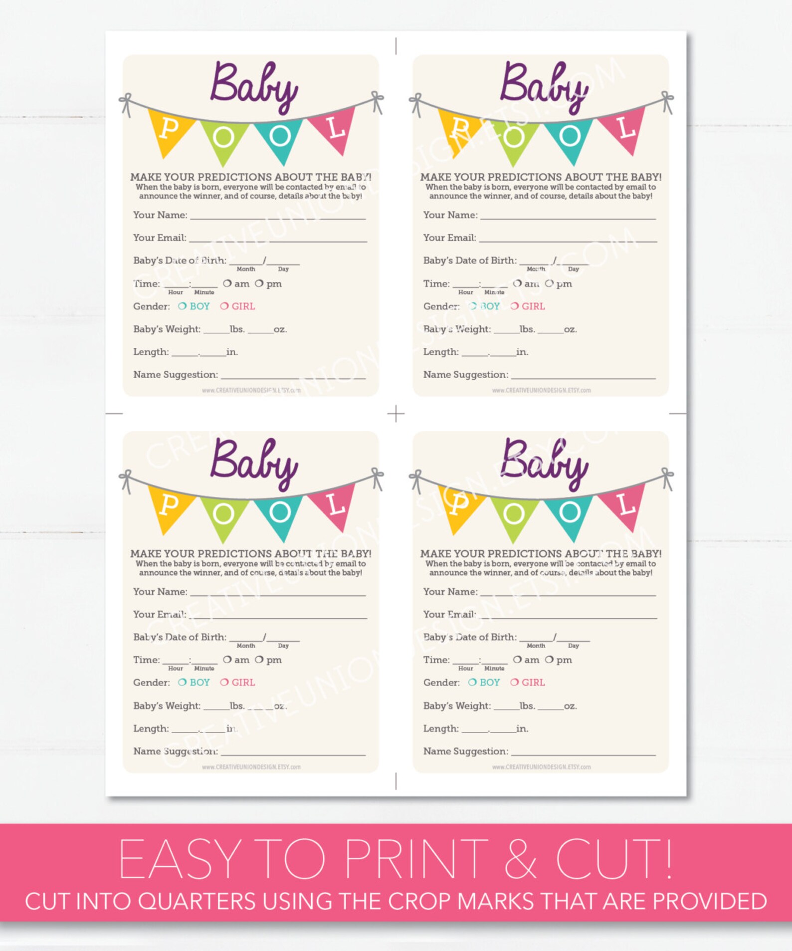 Baby Pool Baby Shower Game Advice Baby Pool Game Etsy