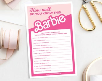 How Well Do You Know The Bachelorette, Bachelorette Party Games, Printable Bachelorette Game, Hen,  Instant Download, Fashion Doll, Barb