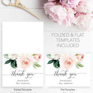 Thank You Card, Bridal Shower Thank You Card, Printable Thank You Card ...