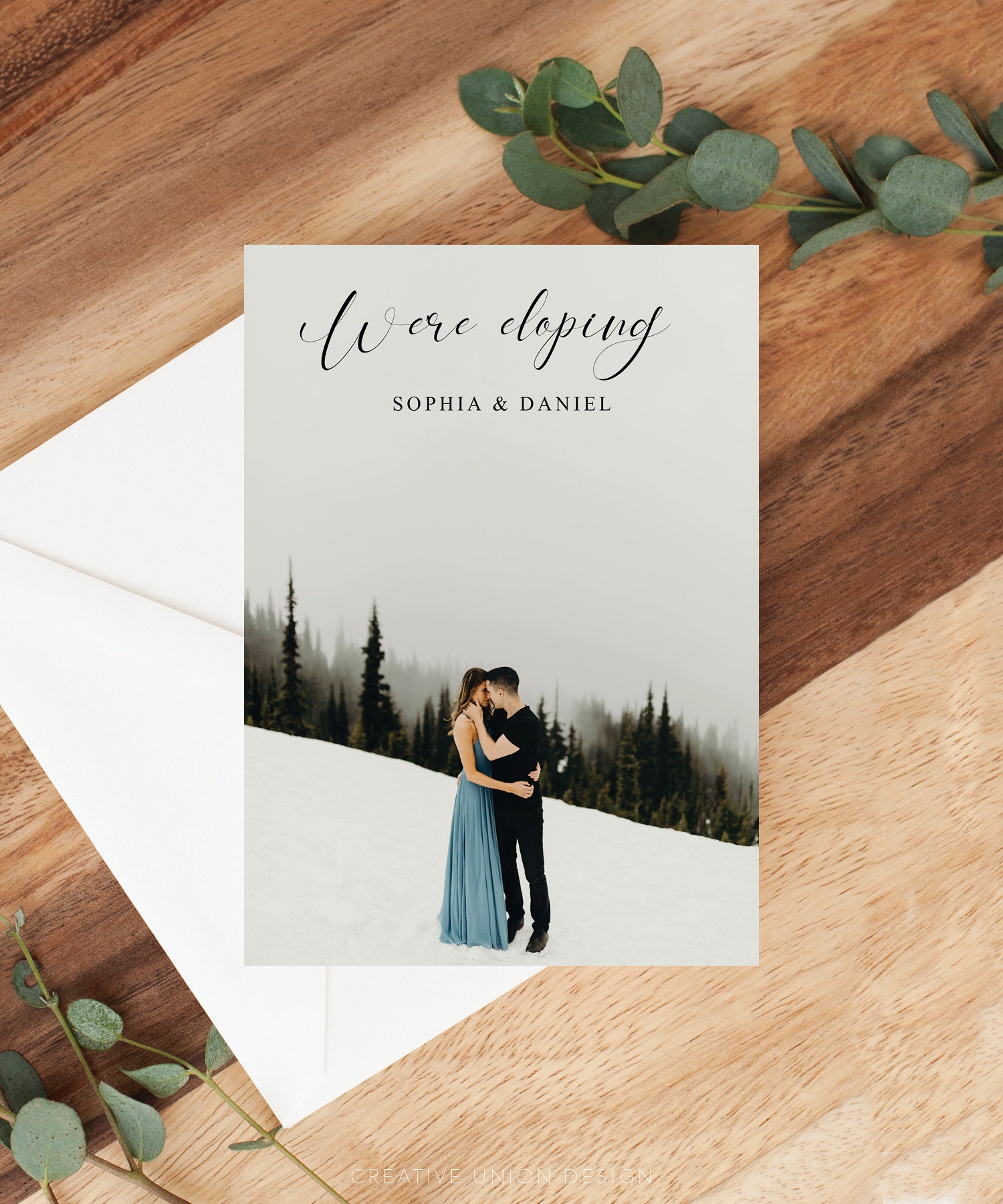 We re Eloping Announcement Template Elopement Wedding Etsy