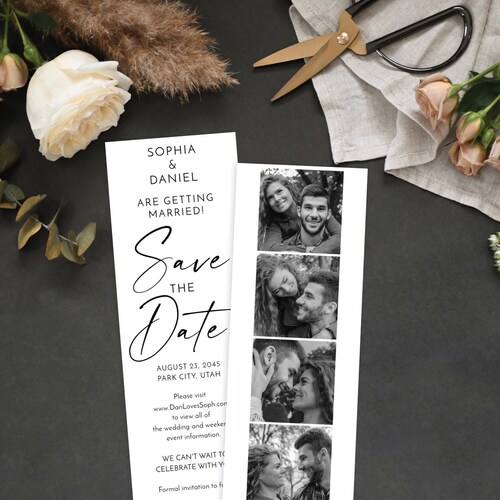 Photo Booth Save the Date Photo Strip Save the Date Etsy
