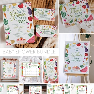 Lokal gewachsenes Babyparty-Bundle, Geschlechtsneutral, Babyparty, Babyparty-Schild, Babyparty-Dekor, rustikale Babyparty, Spiele, Baby-Streuseln