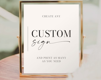 Minimal Aesthetic Custom Sign Template, Editable Modern Bridal Shower Sign, Wedding Sign, Favors, Gifts and Cards, Table Signs, Decorations