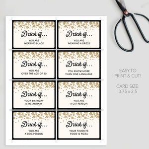 New Years Eve Game, Drink If Game, Printable New Year's Eve Game, New Years Eve Games , New Year's Eve Party Ideas, Adult Drinking Game, DIY image 4