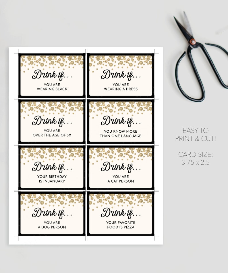 New Years Eve Game, Drink If Game, Printable New Year's Eve Game, New Years Eve Games , New Year's Eve Party Ideas, Adult Drinking Game, DIY image 4