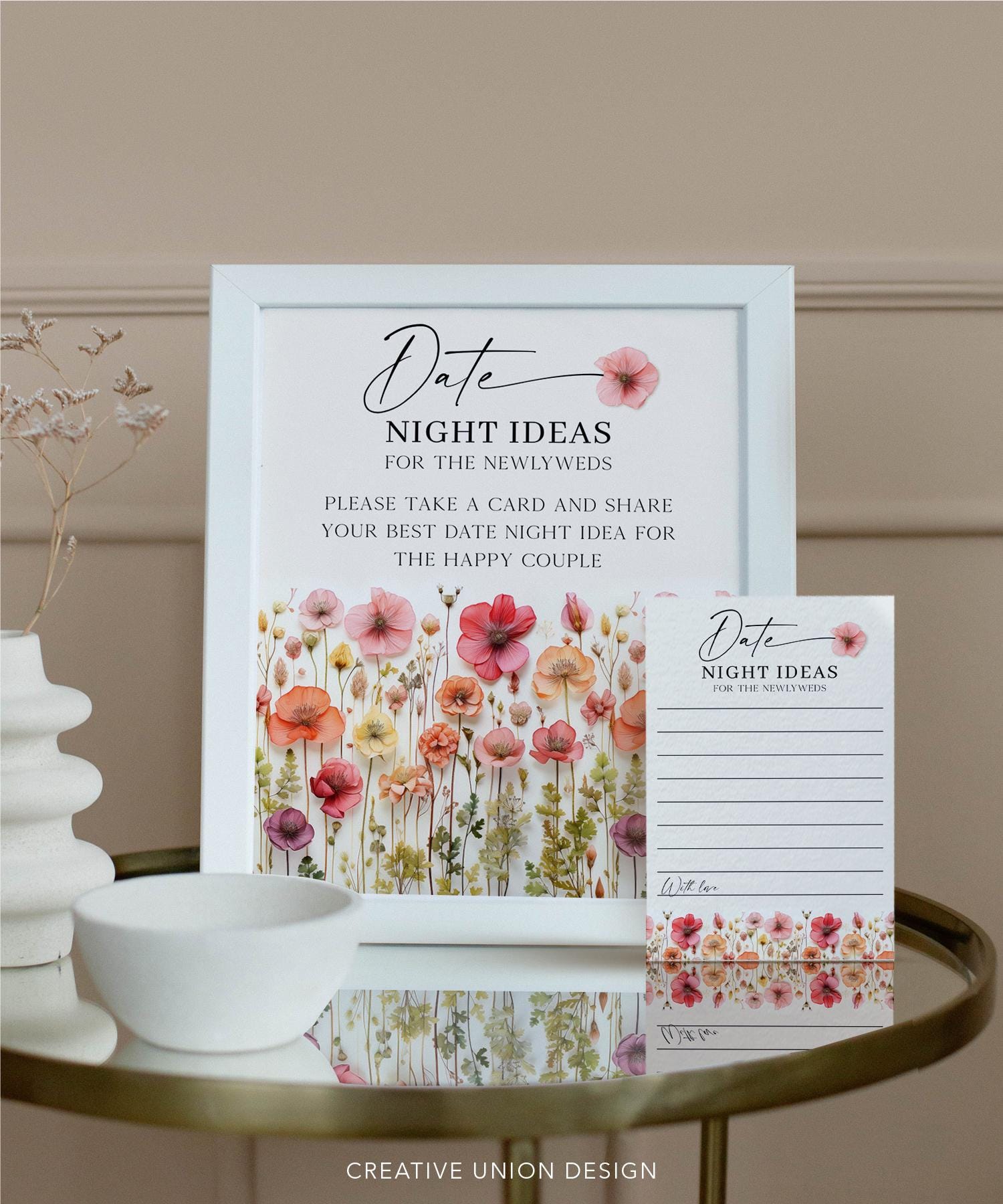 Bridal Shower Date Night Game - Sign And 50 Date Night Idea Cards, Wedding Shower Activity - View #8