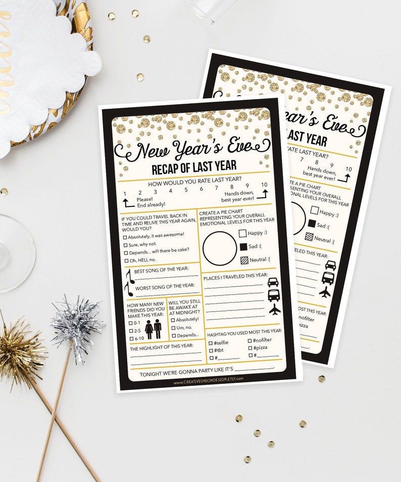 New Years Eve Game, New Year's Eve Wedding, Recap of 2023 Game, Family New Years Eve Game, Party Game, Happy New Year, Wedding Game image 1