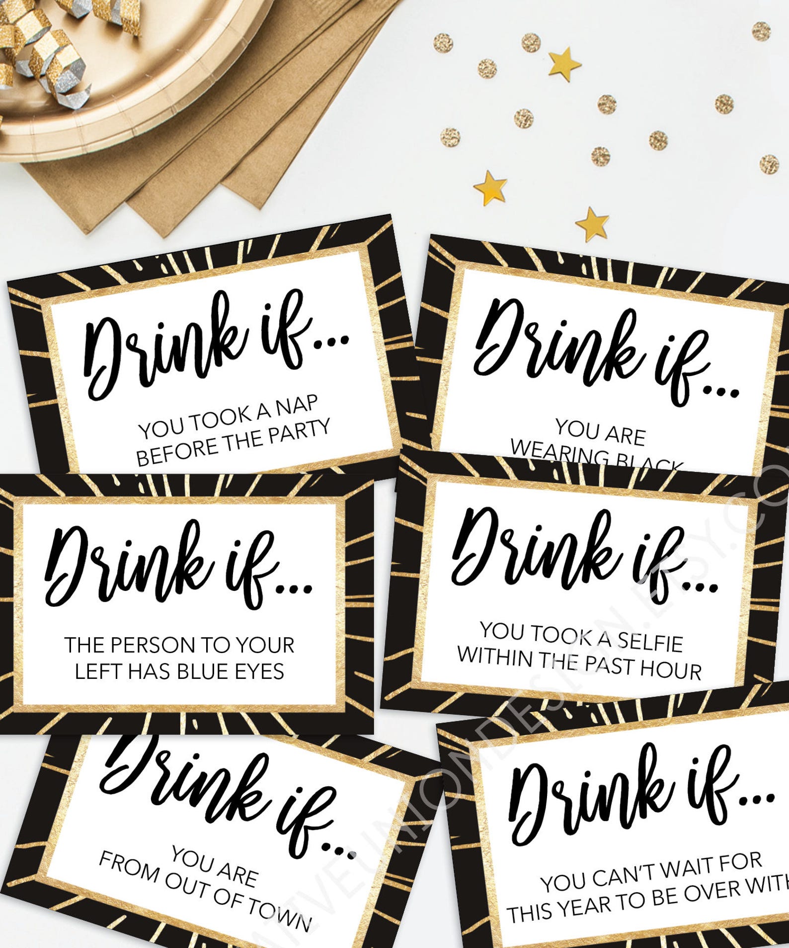 New Years Eve Party Game Drink If Game Printable New - Etsy