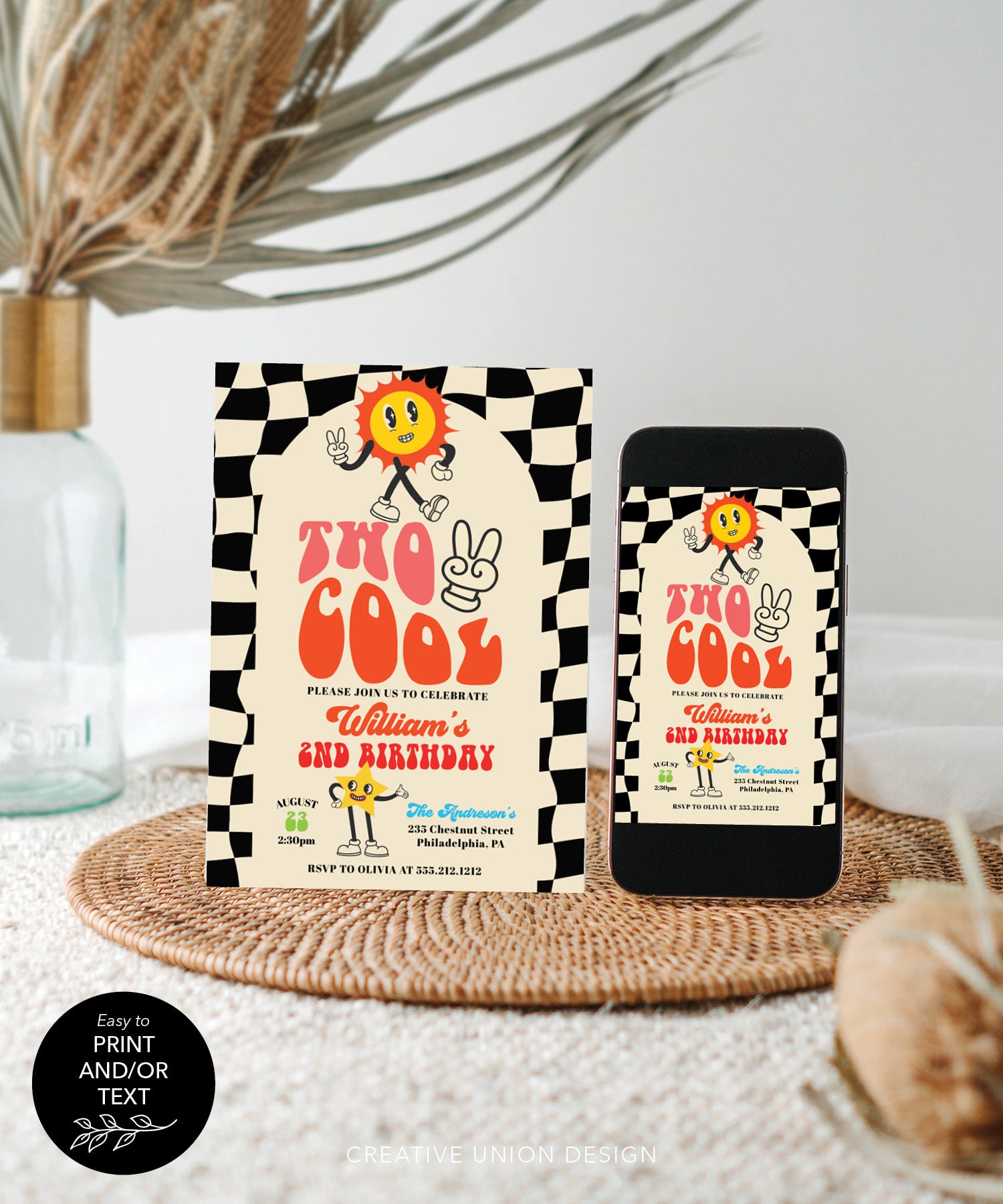 Invited Cool Two Cool Birthday Party Invite Template, Boy Birthday Invitation, Far ...
