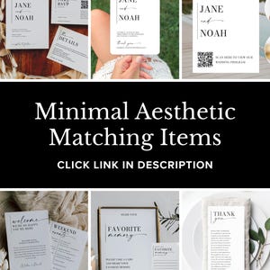 Minimal Aesthetic Wedding Itinerary Template, Printable Wedding Welcome Bag Letter, Weekend Schedule, Information for Guests, Order of Event image 2