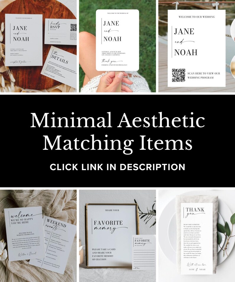 Minimal Aesthetic Wedding Itinerary Template, Printable Wedding Welcome Bag Letter, Weekend Schedule, Information for Guests, Order of Event image 2