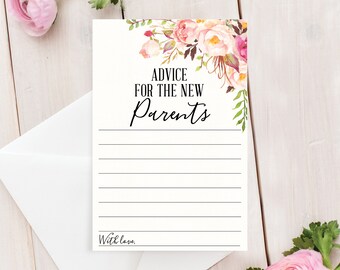 Advice for the New Parents Baby Shower Game - Antique Rose - Advice for the Parents-to-be - Advice for Mommy - Printable - Instant Download