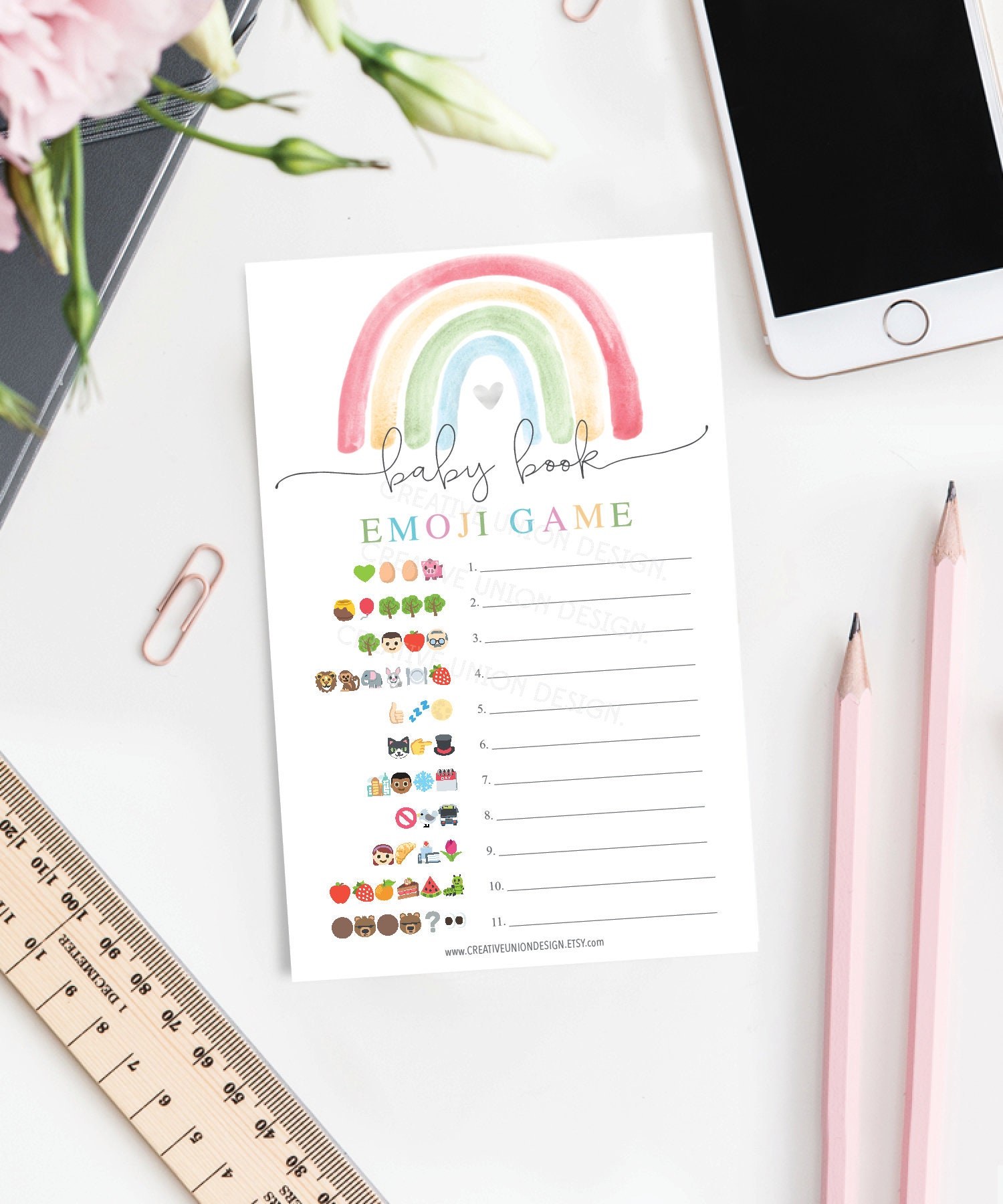 Baby Book Emoji Game Baby Shower Games Emoji Instant Etsy