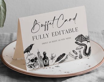 Halloween Buffet Food Signs Halloween Decor Printable Food Labels Halloween Party Decorations Editable Template Download Vintage Halloween