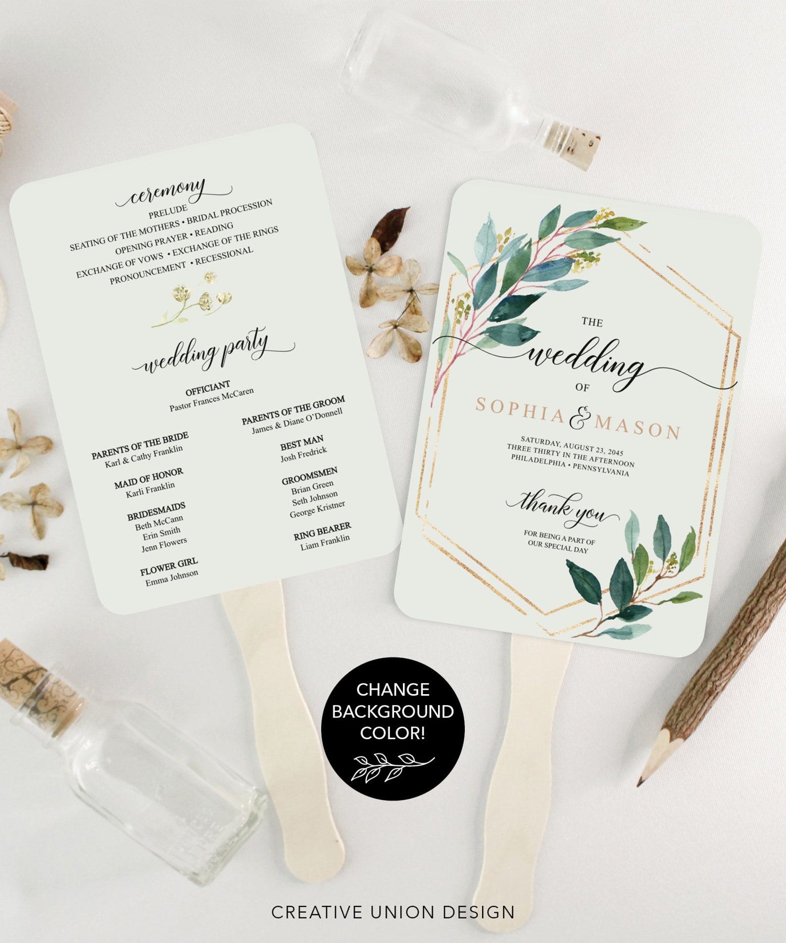 Sample Fan Program Template Fan Wedding Program Template, Printable Wedding Fan Program, Wedding ...