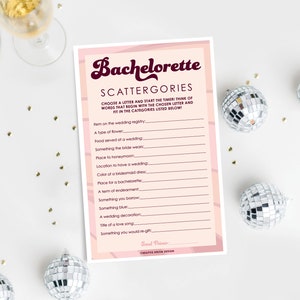 Bachelorette Party Game, Scattergories, Bridal Shower Games Printable ...