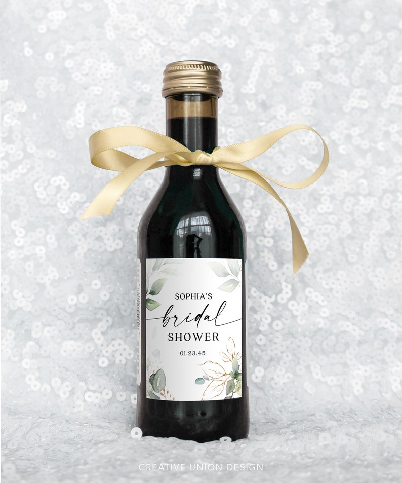 Mini Wine Bottle Labels Bridal Shower Favors Printable - Etsy