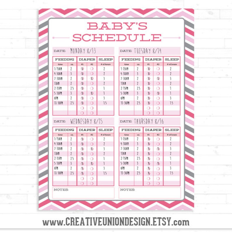 Twin Schedule Twin Feeding Schedule Breast Feeding Etsy