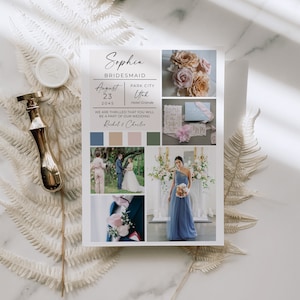 Inspiration pour un mariage, carte d'informations de demoiselle d'honneur personnalisée, carte d'informations de demoiselle d'honneur personnalisée, carte d'informations de fête de mariage, cartes de demoiselle d'honneur, tableau de visualisation