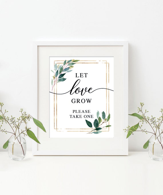 Let Love Grow Favor Sign 8x10 Printable Favors Sign Bridal Shower Let Love Grow Favor Sign 8x10 Printable Favors Sign Bridal Shower