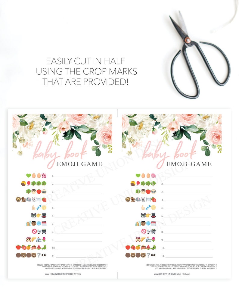 Baby Shower Game Baby Book Emoji Game Printable Baby Shower - Etsy