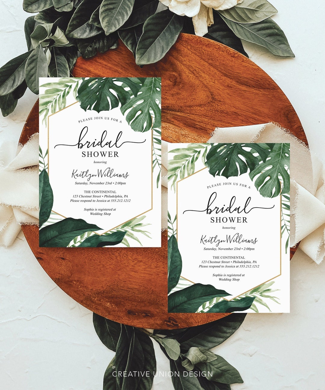 Tropical Bridal Shower Invitation, Bridal Shower Invites, Wedding ...