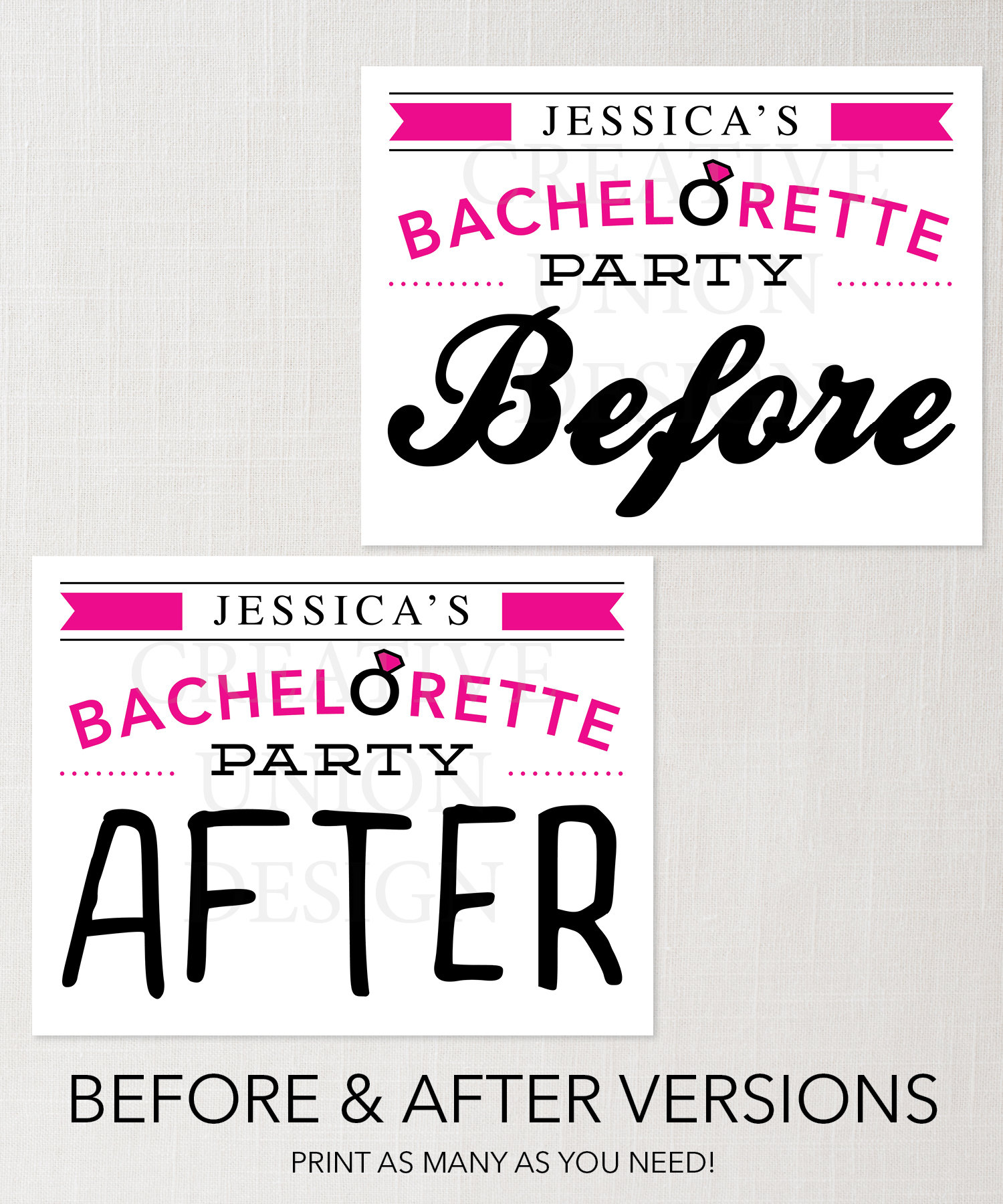 Bachelorette Party Before and After Photo Props Mug Shot | Etsy