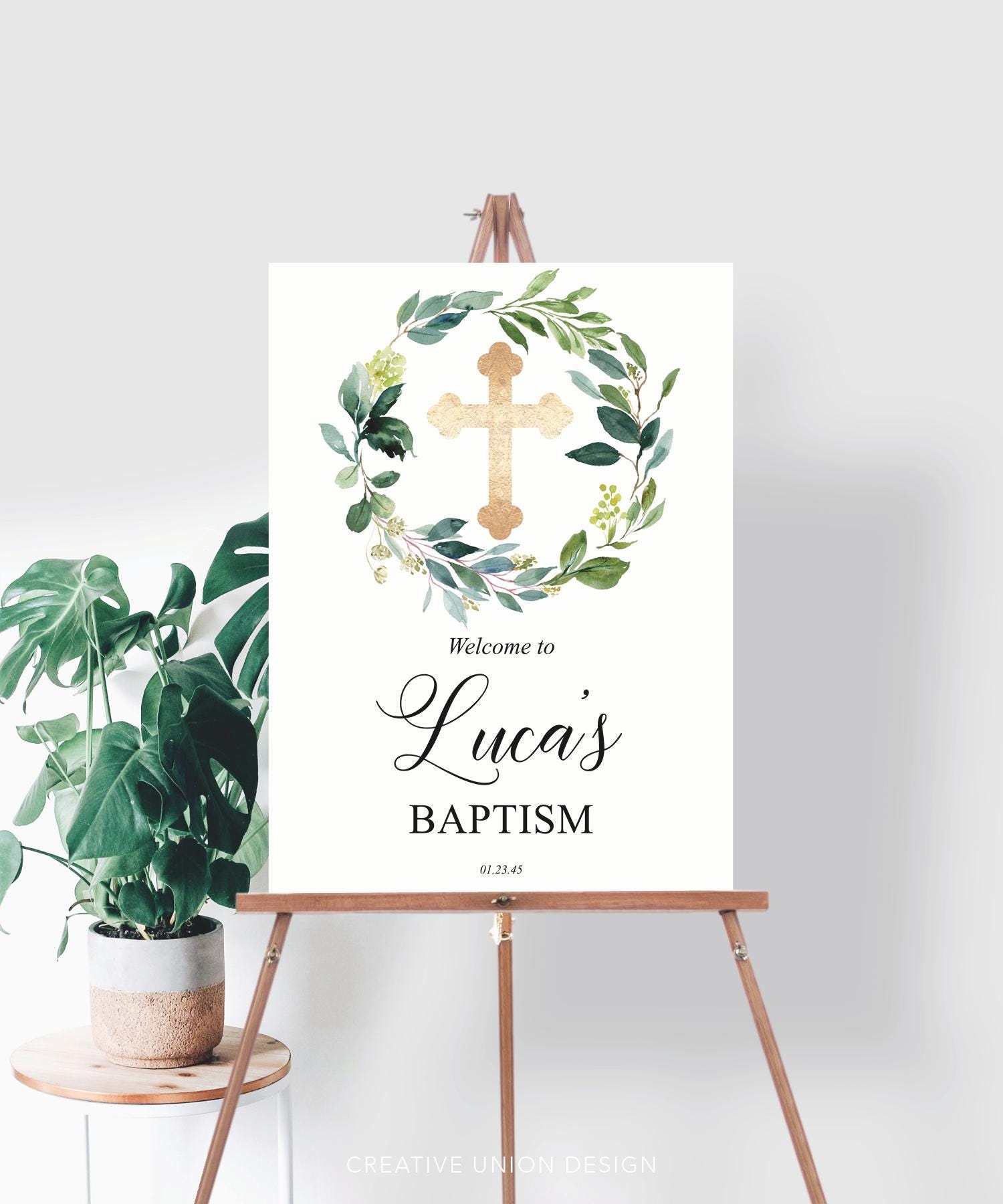 Baptism Welcome Sign Template, Custom Baptism Sign, Greek Orthodox Sign ...