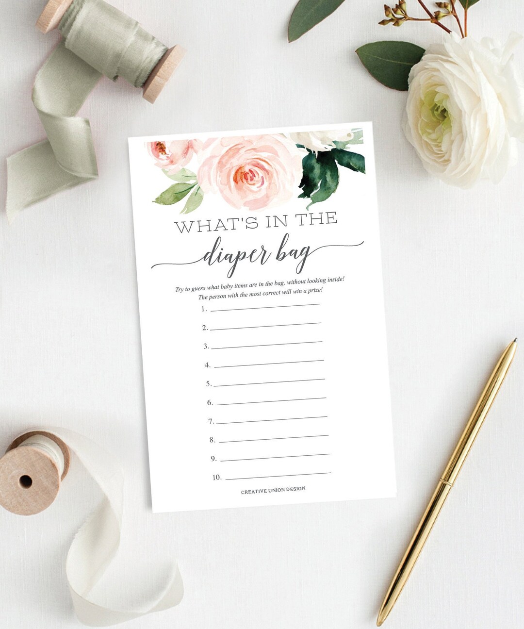 What's in the Bag Game, Baby Shower Games, Girl Baby Shower, Flowers