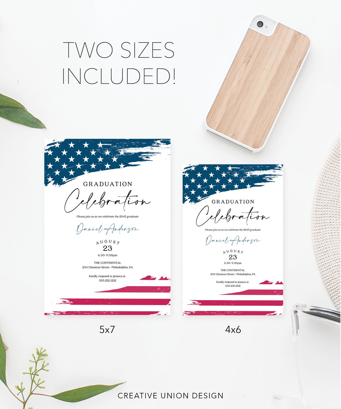 Police Graduation Party Invitation Template, American Flag, Military ...