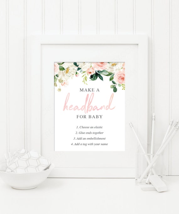 Headband Station Sign - Headband Baby Shower Sign - Printable - Make A ...
