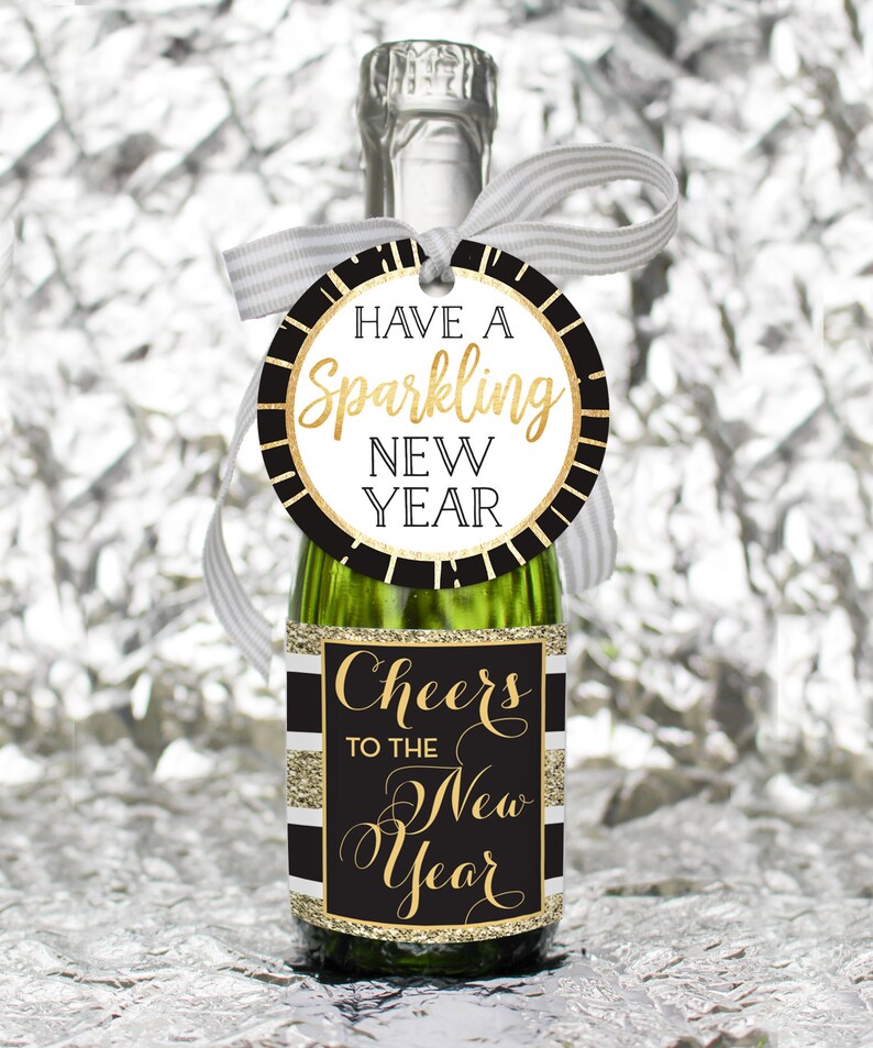 New Years Eve Champagne Tags Printable New Years Eve Tags - Etsy