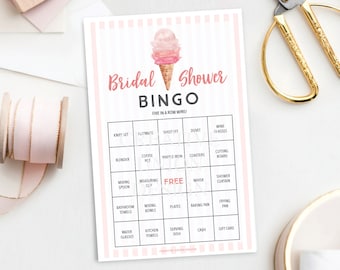 IJs vrijgezellenfeest bingospel, opgeschepte vrijgezellenfeestspellen, vrijgezellenfeestdecor, download, zomer, zoete vrijgezellenbrunch