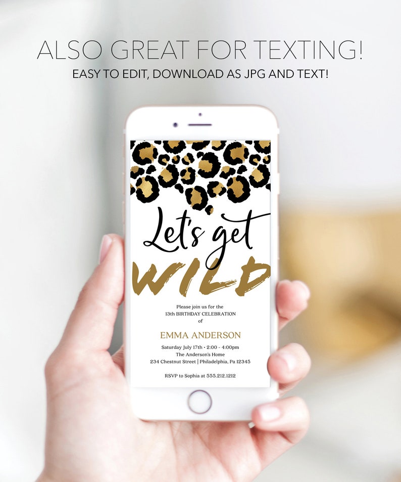 Let #39 s Get Wild Birthday Party Invitation Template Party Etsy