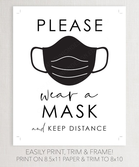 Please Wait In Vehicle Wear Mask Appointment Only PRINTABLE SIGN ~ elegant poster store cute social distance 6 feet by hair nail salon spa