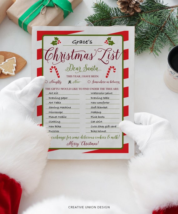 Dear Santa, Printable Letter to Santa, Santa Letter, Kids Letter