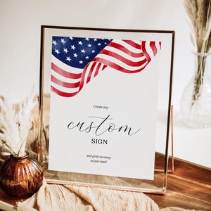 Custom Sign Template, Military Retirement Welcome Sign, Army Retirement, Navy Retirement, Police Graduation, Modern American Flag, Printable